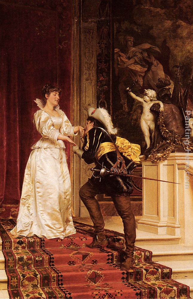 The Cavalier's Kiss painting - Frederic Soulacroix The Cavalier's Kiss art painting